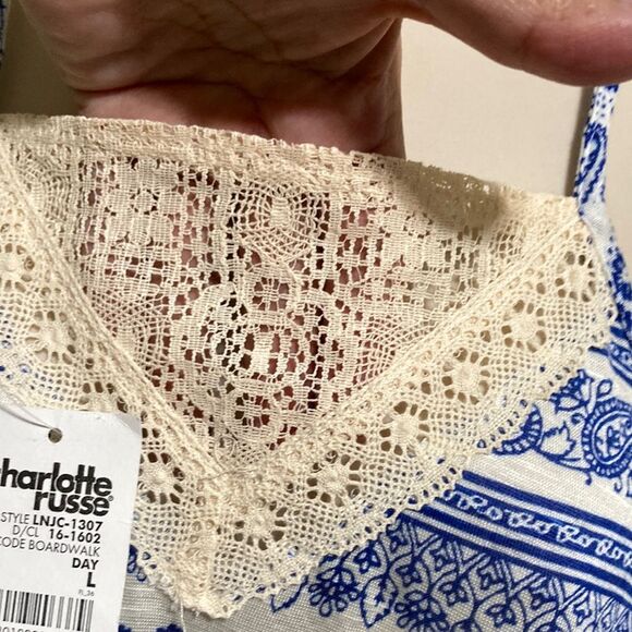 Bohemian Boho Paisley High Low Racerback Sleeveless Tank Womens Large - Picture 10 of 16